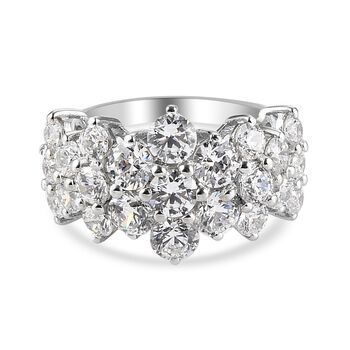 LUSTRO STELLA Hergestellt mit Feinster ZIRKONIA Cluster Ring 925 Silber platiniert (Gr&ouml;&szlig;e 16.00) ca. 4,54 ct