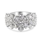 LUSTRO STELLA Hergestellt mit Feinster ZIRKONIA Cluster Ring 925 Silber platiniert (Größe 16.00) ca. 4,54 ct