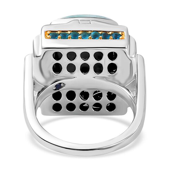 GP Art D&eacute;co Kollektion - AA Larimar, himmelblauer Topas, Neon Apatit und blauer Saphir-Ring und Anh&auml;nger - 10,16 ct. image number 8