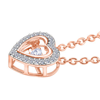 LUXURIANT SI-GH Labor Diamant Anh&auml;nger mit 45cm Kette, 925 Silber 750 Ros&eacute;gold Vermeil - 0,25 ct.