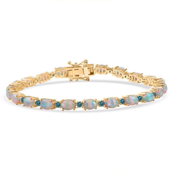 AA Nat&uuml;rliches, &auml;thiopisches Welo Opal und Neon Apatit Armband, 19 cm - 7,56 ct.