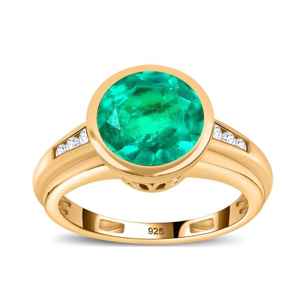 Smaragd Triplett Quarz und Zirkon Ring - 3,49 ct. image number 4