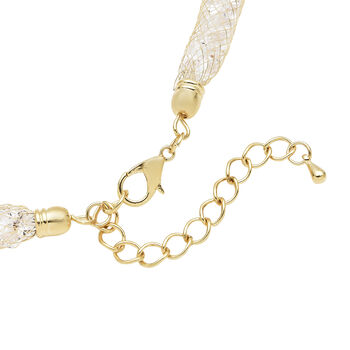 Wei&szlig;e Kristall-Halskette, 48 cm