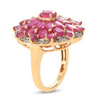 Afrikanischer Rubin Blumen-Ring, 925 Silber vergoldet  ca. 7,03 ct image number 3