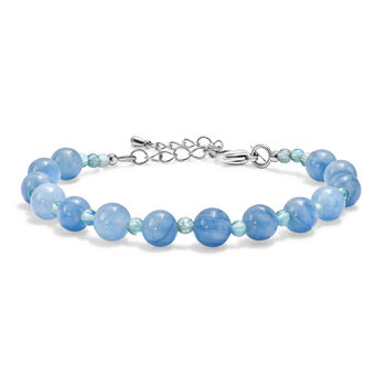 EverTrue Milchiges Aquamarin und blaues Apatit 19+5cm Armband - 58 ct.
