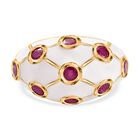 Afrikanisher Rubin(Fissure gef&uuml;llt) Ring 925 Silber vergoldet (Gr&ouml;&szlig;e 20.00) ca. 1,69 ct