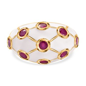 Afrikanisher Rubin(Fissure gef&uuml;llt) Ring 925 Silber vergoldet (Gr&ouml;&szlig;e 20.00) ca. 1,69 ct