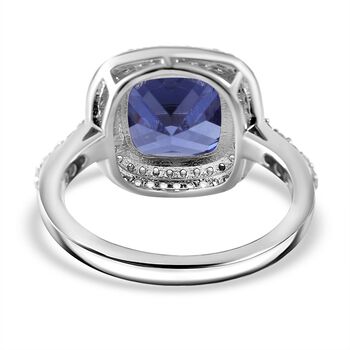 Blauer und wei&szlig;er Zirkonia-Ring - 9,62 ct.