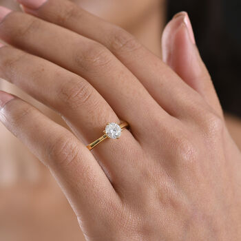 D'Joy Moissanit Ring, 925 Silber vergoldet - 0,99 ct.