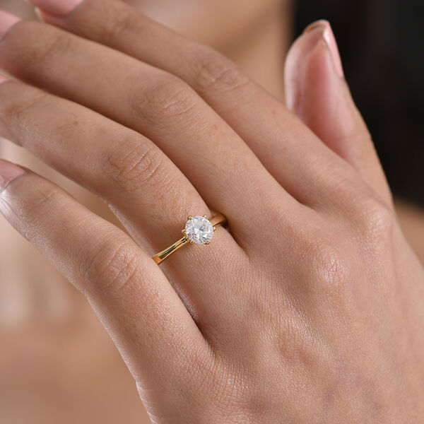 D'Joy Moissanit Ring, 925 Silber vergoldet - 0,99 ct. image number 2