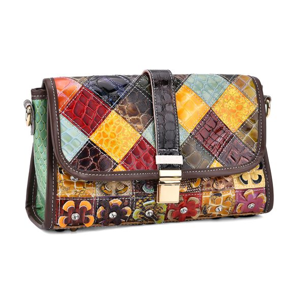 Chaos by Elsie Crossbody-Tasche aus echtem Leder, RFID-Schutz, Kroko-Prägung und Mini-Taschenlampe, 28x10x18 cm image number 7