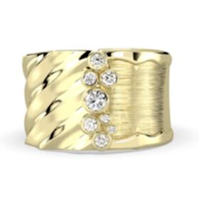 CLARTE Moissanit Ring 925 Silber Gelbes Gold (Größe 16.50) ca. 0,18 ct