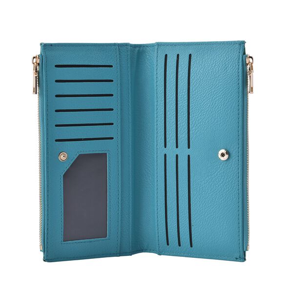 Brieftasche aus Kunstleder mit RFID Schutz, 19x19,5 cm, Türkis image number 4