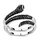 Schwarzer Spinell Ring, 925 Silber Zweifarbig, (Größe 16.00) ca. 0.65 ct image number 3
