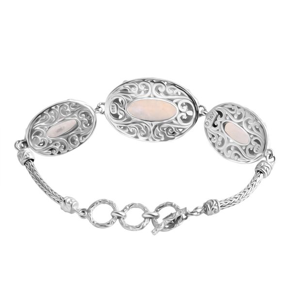 Royal Bali - Premium Regenbogen Mondstein Armband ca. 19 cm 925 Silber ca. 20.45 ct image number 3