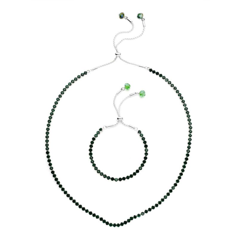 Grüne Kristall-Halskette mit Armband - 16,10 ct. image number 0