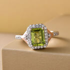 Natürlicher Peridot und Zirkon-Ring, 925 Silber Bicolor  ca. 1,96 ct image number 1