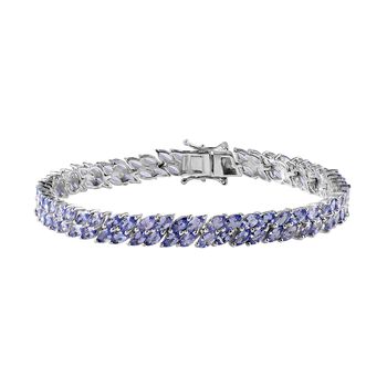 Tansanit Armband ca. 20 cm 925 Silber rhodiniert ca. 13,00 ct.
