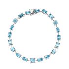 AA Blauer Zirkon Armband ca. 18.5 cm 925 Silber rhodiniert ca. 15,49 ct.