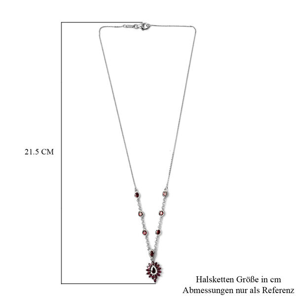 Anthill Granat und Zirkon-Halskette, 45 cm, 925 Silber platiniert ca. 3,65 ct image number 6