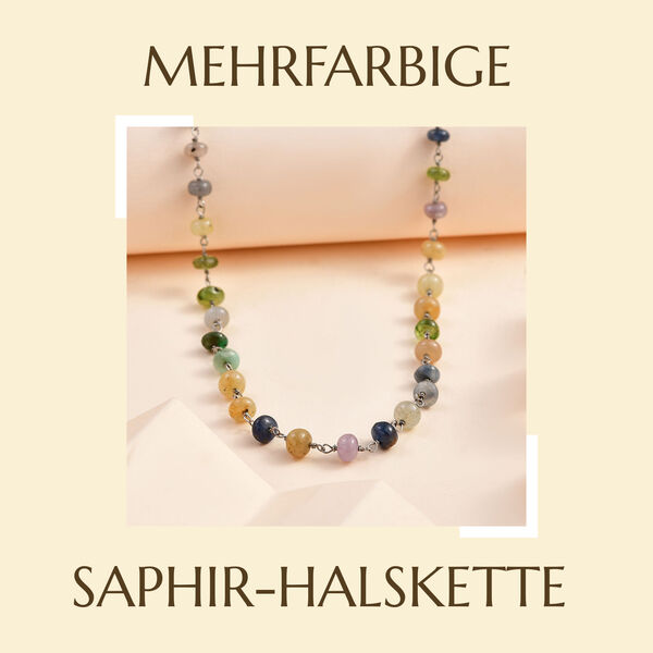 Bouquet mehrfarbige Saphir-Halskette image number 4
