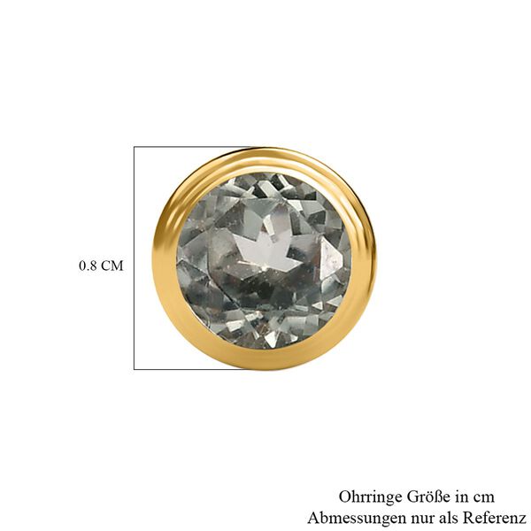 AAA Turkizit Ohrringe, 925 Silber Gelbgold Vermeil ca. 1,01 ct image number 5