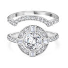 Weißer Zirkonia Ring 925 Silber rhodiniert (Größe 16.00)