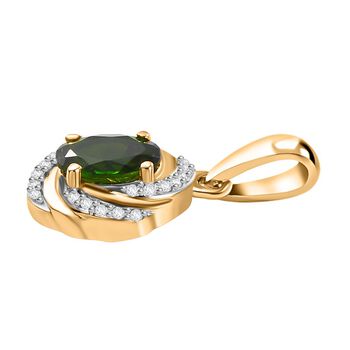 Nat&uuml;rlicher Chromdiopsid und Zirkon-Anh&auml;nger - 1,04 ct.