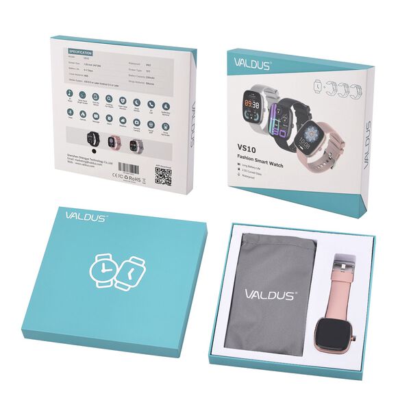 VS10 Smartwatch 4-in-1 Set mit TFT Touchscreen, 3 Silikon-Wechselarmb&auml;ndern, Bluetooth-Anrufen, Sprachassistent, Herzfrequenz- und Schlaftracking, wasserdichtes Geh&auml;use, Rosa image number 7
