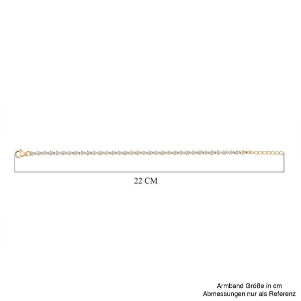 Moissanit Armband, 19 cm, 925 Silber 750 Gelbgold Vermeil - 3,68 ct. image number 5