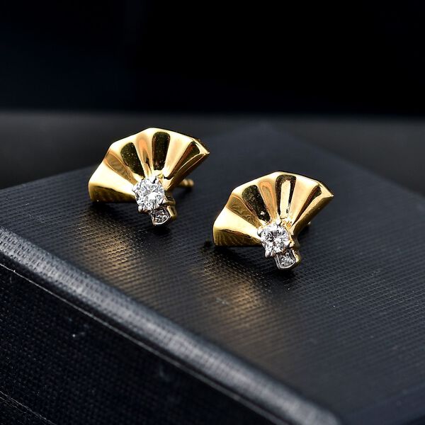 GP Italian Garden Kollektion- SI Labor Diamant  und Kanchanaburi blauer Saphir-Ohrringe - 0,29 ct. image number 2