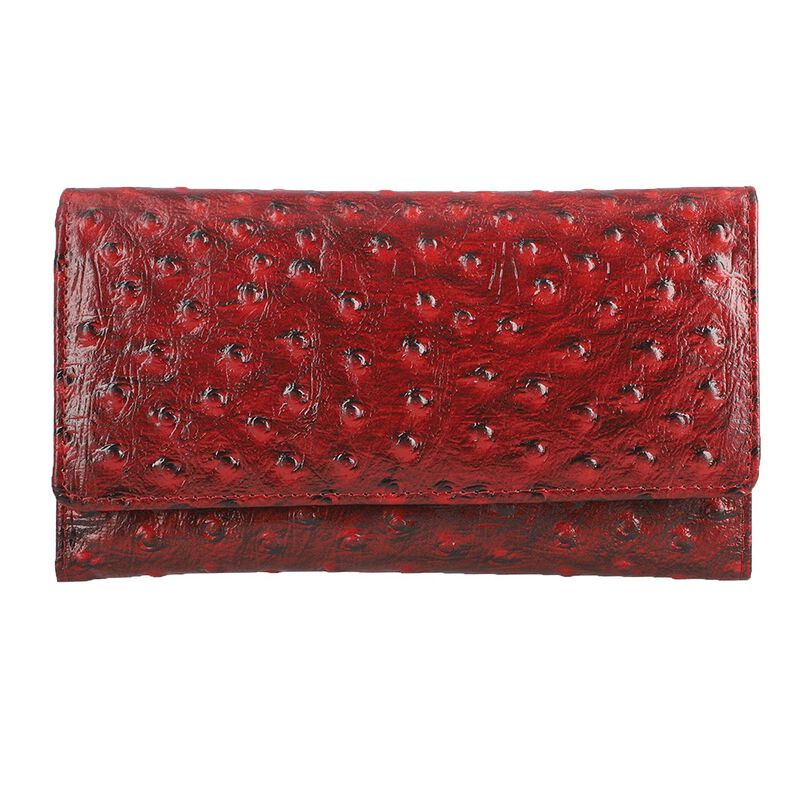 100% geprägtem Leder RFID-geschützte Brieftasche, 
18x10cm, rot image number 0