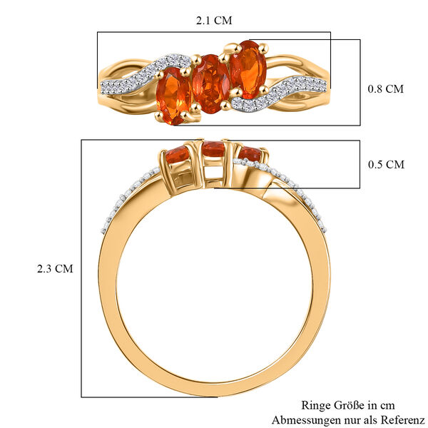 D'Joy AAA Blaze Feueropal und Zirkon Ring - 0,65 ct. image number 7