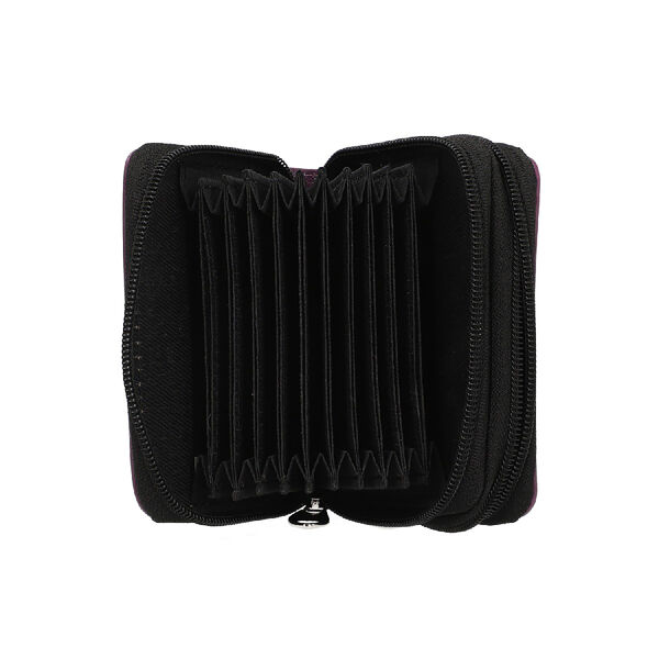 Geldbörse aus 100% echtem Leder mit RFID schutz, Dual-Reißverschluss abnehmbarem Riemen, 11x7.5x4.5 cm, Violett image number 6