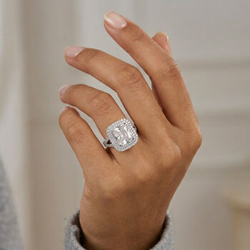 Wei&szlig;er Zirkonia Ring Nickelfreies Messing (Gr&ouml;&szlig;e 17.00)