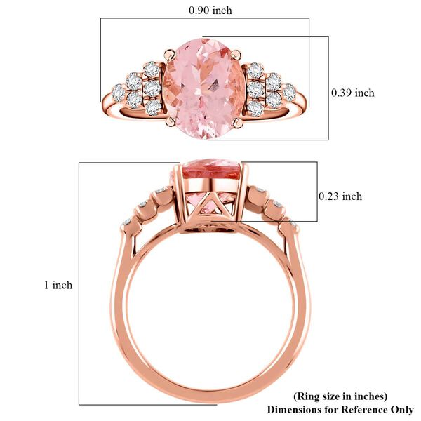 LUXORO zertifiziert und gepr&uuml;ft AAA Rosa Morganit und Diamant Anh&auml;nger in 417 Ros&eacute;gold - 3 ct. image number 5