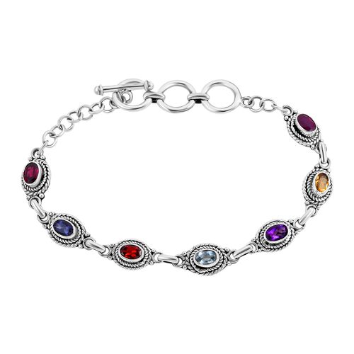 Royal Bali Kollektion - Mehrfarbiges Edelsteinarmband,19 cm- 3,75 Karat. image number 0