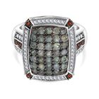 AA Alexandrit, Kaffee Zirkon Ring 925 Silber rhodiniert (Größe 17.00) ca. 1.97 ct