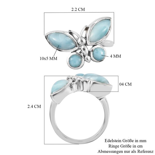 Larimar Ring  925 Silber Platin-&Uuml;berzug image number 7
