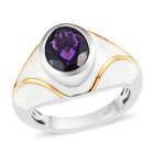 Lusaka Amethyst Solitär Ring 925 Silber Zweifarbige Beschichtung image number 3