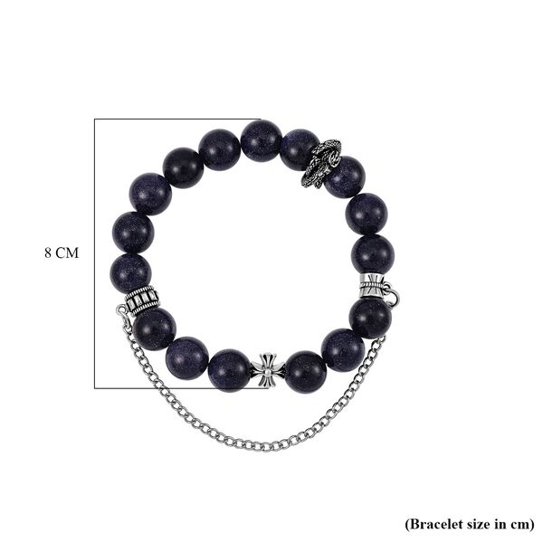 Blaues Sandstein  flexibles Armband - 181,85 ct. image number 4