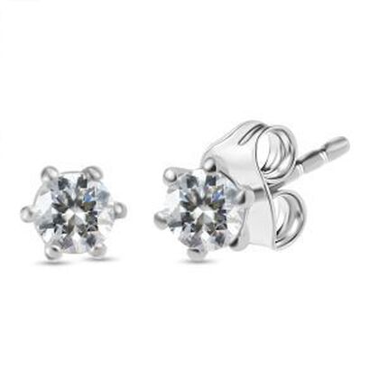 Moissanit Ohrringe 925 Silber rhodiniert ca. 0.43 ct