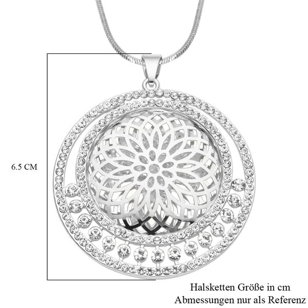 Weißer Kristall Mandala-Anhänger mit Kette - 2,50 ct. image number 4