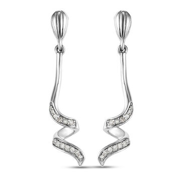 Diamant Ohrringe 925 Silber platiniert ca. 0,15 ct