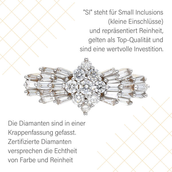 LUXORO SGL zertifizierter I1 G-H Diamant Ballerina-Ring in 585 Gold - 1 ct. image number 5