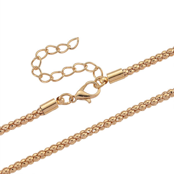 Mehrfarbiger Kristall Anh&auml;nger mit Kette ca. 63.5 cm + 5 cm Extender, Legierung Gelb image number 5