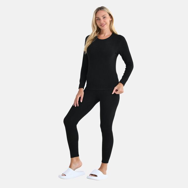 LA MAREY Signature - 2 teiliges Loungewear-Set mit 20% Seide und Kaschmir Proteinfaser eingereichert, Schwarz, Gr&ouml;&szlig;e XL, Schwarz image number 3