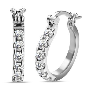 Moissanit Ohrringe, 925 Silber platiniert ca. 1.16 ct