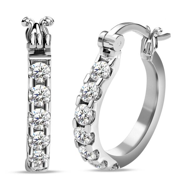 Moissanit Ohrringe, 925 Silber platiniert ca. 1.16 ct