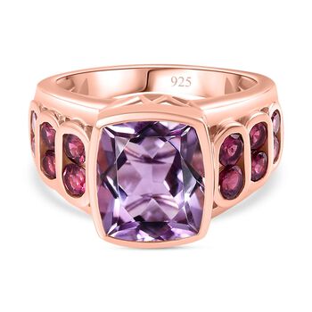 AA Rose De France Amethyst und Rhodolith Granat Ring- 5,49 ct.